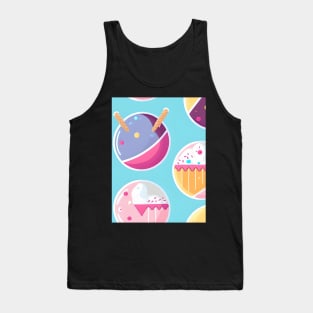 Sweet and Pastries Abstract seamless Pattern Tank Top